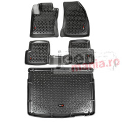 Floor Liner Kit, Black, F/R/C; 15-17 Jeep Renegade