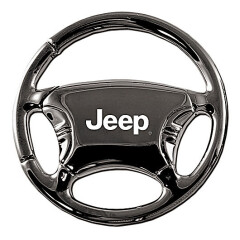 Breloc Automotive Gold Jeep Logo Steering Wheel Keychain in Black
