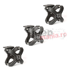 X-Clamp, Textured Black, 3 Pieces, 2.25-3 Inches