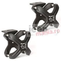 X-Clamp, Textured Black, Pair, 1.25-2.0 Inches