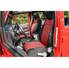 Neoprene FRT Seat Covers Blk & Red 07-10 Wrangler